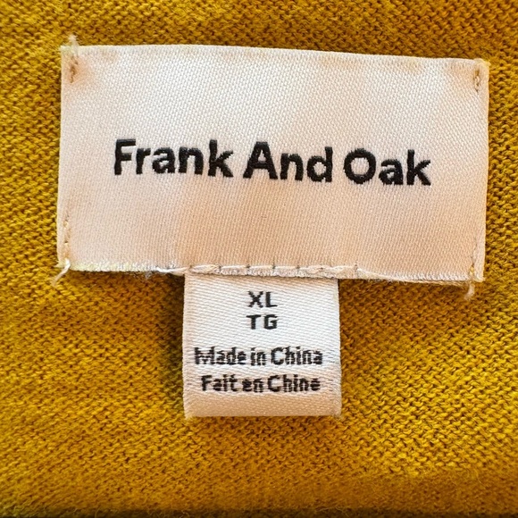 Frank and Oak V-Neck Mustard Sweater - Picture 2 of 5